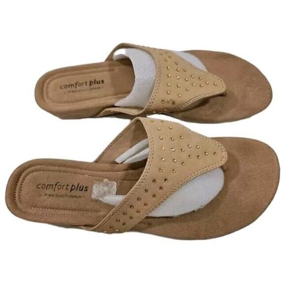 Comfort Plus ~Woman Size 11~ Beige Shoes by Predictions Thongs - Picture 8 of 9